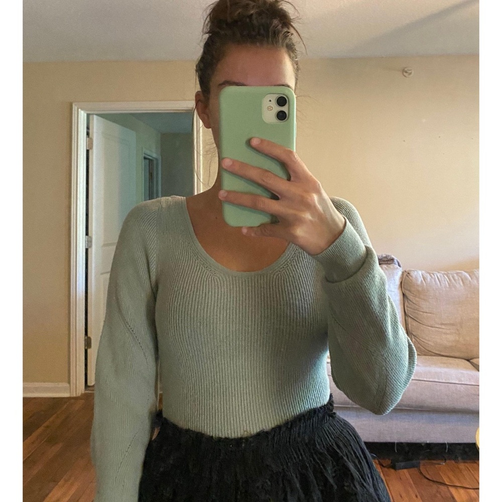 Mint Green Ribbed Sweater bodysuit